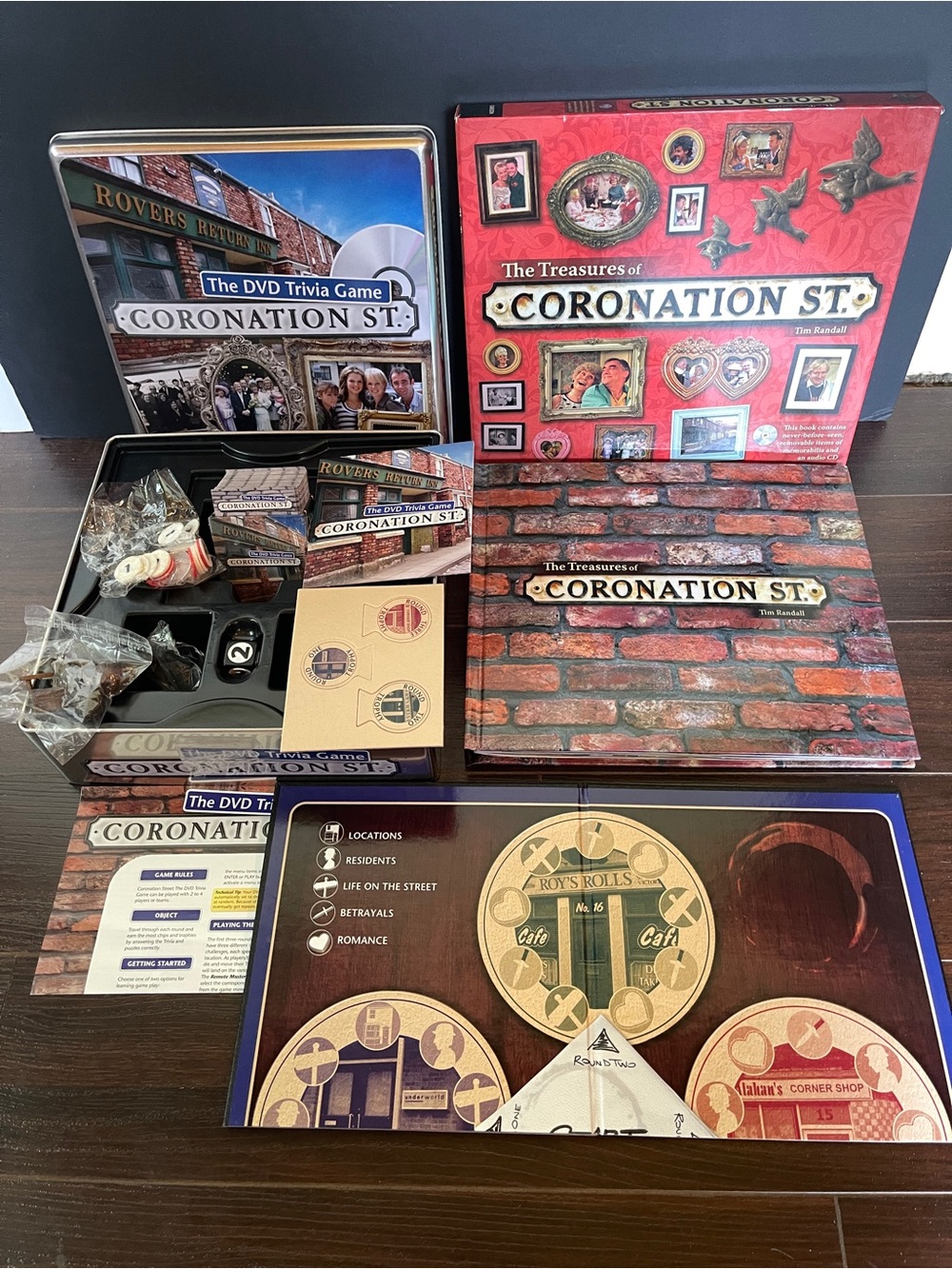 Coronation St. DVD Trivia Game and Hadcover collectors book.